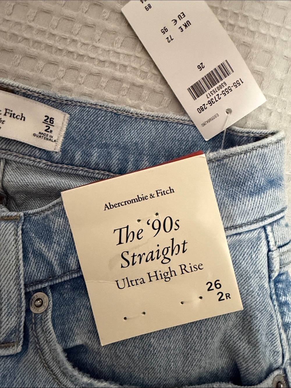 Abercrombie & Fitch Light Blue Straight High-Rise Jeans - Picture 5 of 7